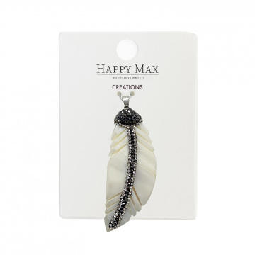 Craft feather shell pendantss rhinestone for jewelry making